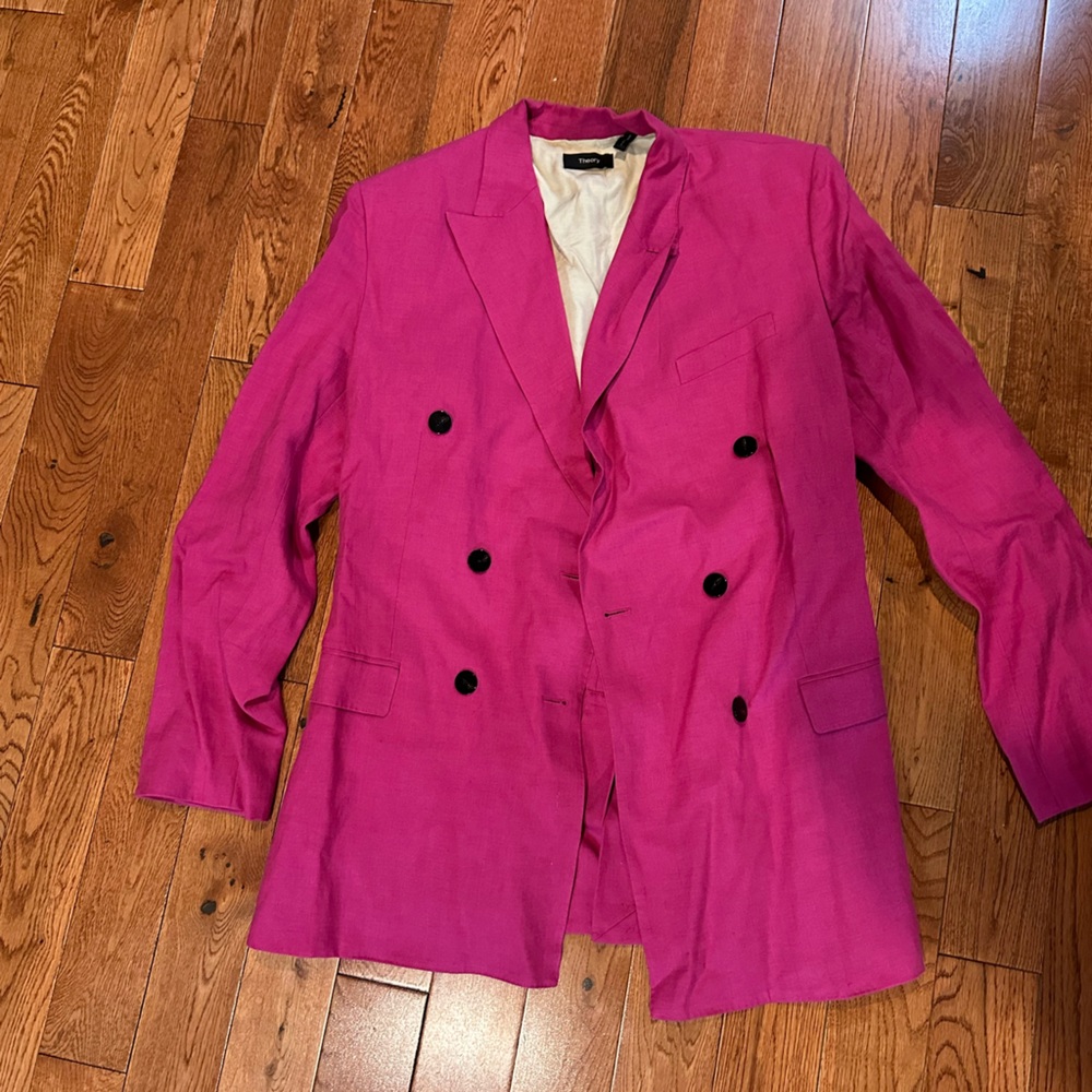 Theory Fuschia Linen Blazer